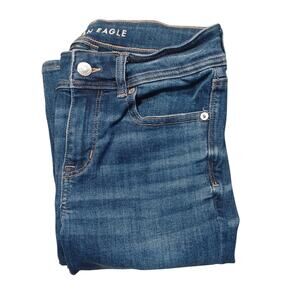 American Eagle Next Level Stretch Kick Boot Distressed Jeans 4 LONG